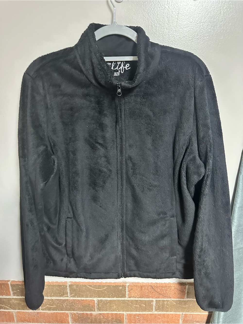 made for life Black Plush Full-Zip Fleece Jacket